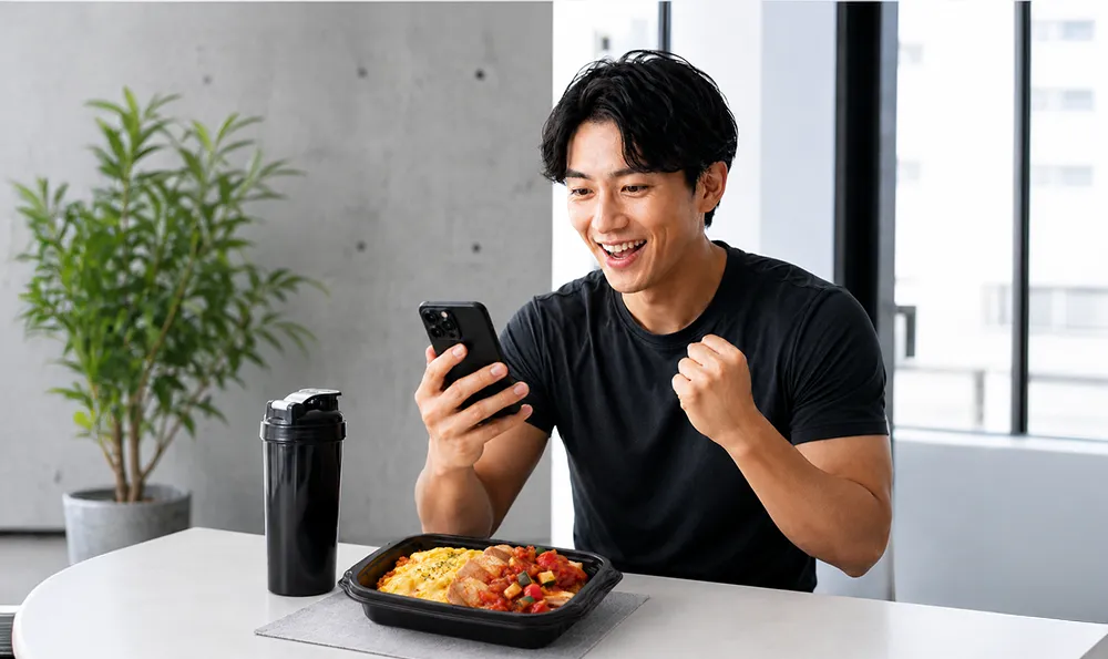 スマートフォンでギフトを受け取るイメージ